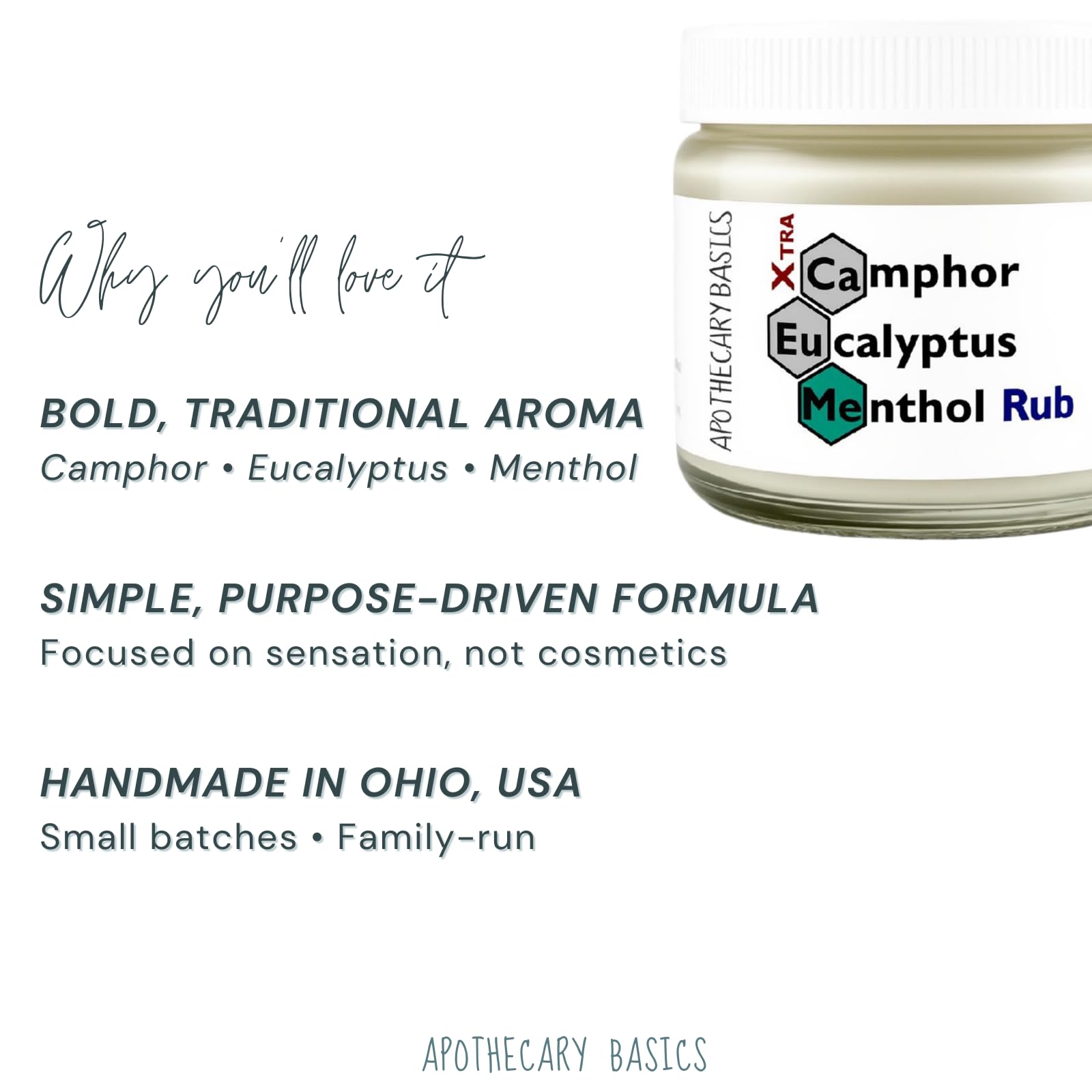 Camphor+Eucalyptus+Menthol Xtra Rub – Handmade with Menthol, Camphor & Eucalyptus – Soothing & Refreshing – 2.5 fl oz - dailyvitalstore