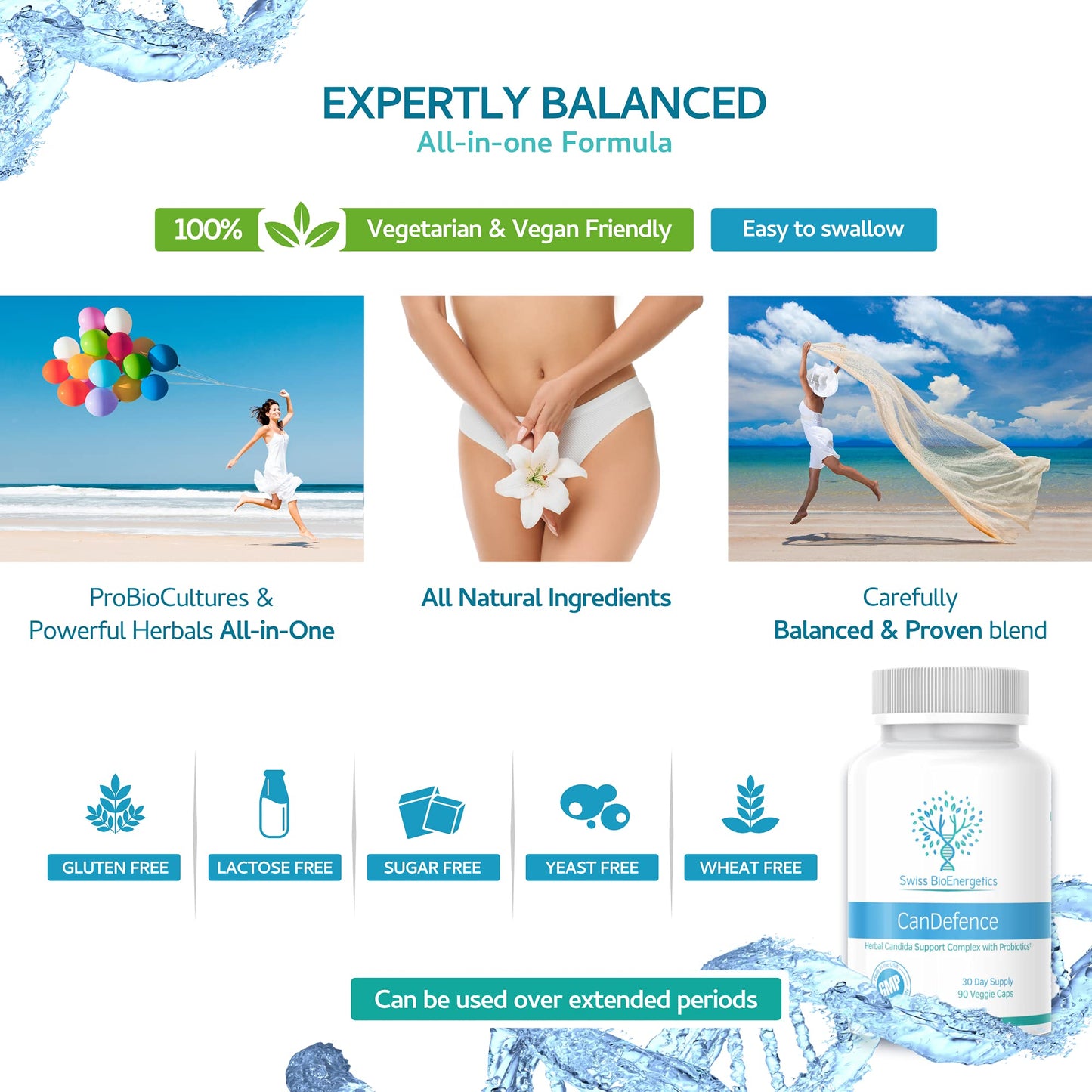 CanDefence - Candida Cleanse Ultimate Extra Strength All-in-ONE Formulation with Caprylic Acid, Probiotics and a synergistic Balance of 11 Different Botanicals - 90 Capsules - dailyvitalstore