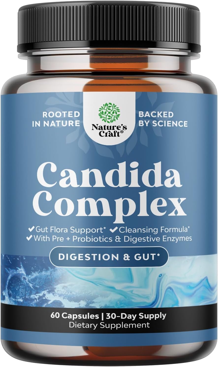 Candida Cleanse Detox for Women - Anti Overgrowth Gut Detox for Women with Caprylic Acid Black Walnut Wormwood and Oregano - Full Body Cleanse - dailyvitalstore