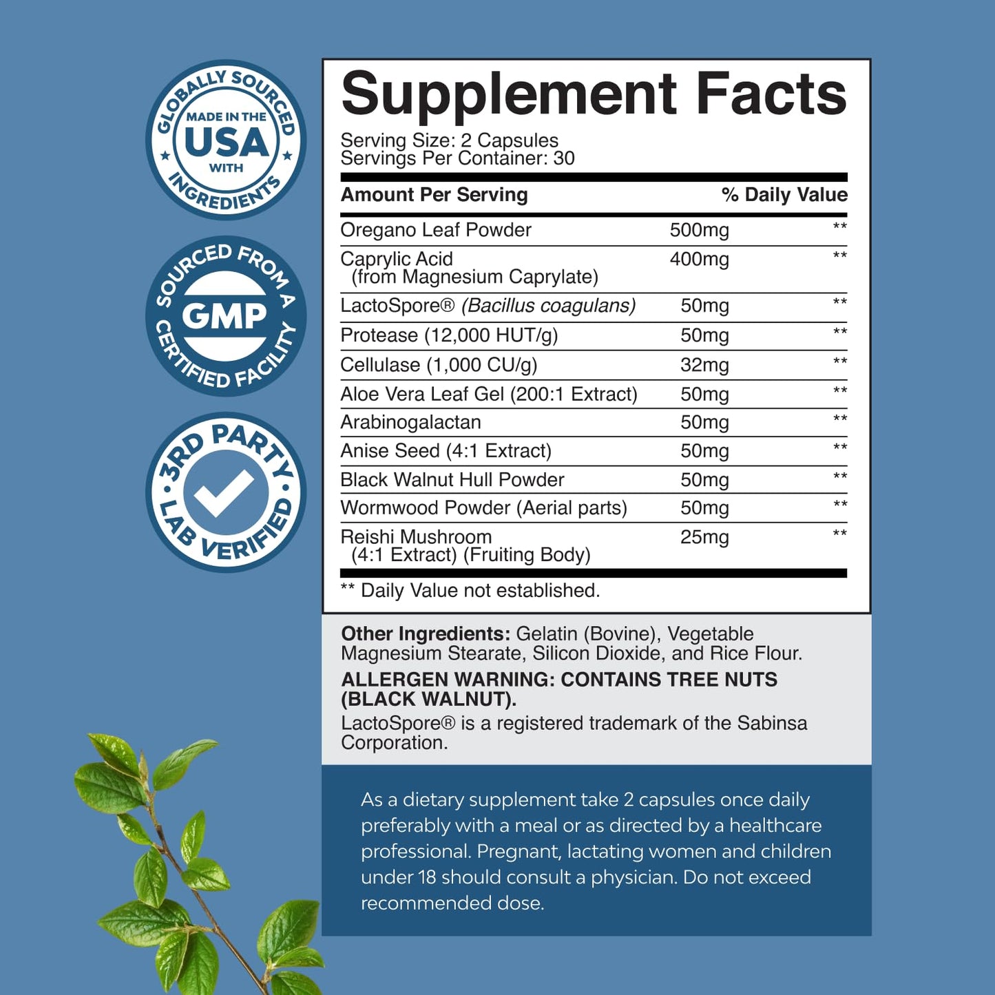 Candida Cleanse Detox for Women - Anti Overgrowth Gut Detox for Women with Caprylic Acid Black Walnut Wormwood and Oregano - Full Body Cleanse - dailyvitalstore
