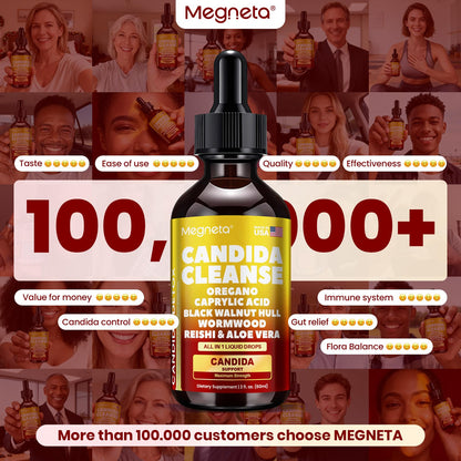 Candida Cleanse Detox with Triple-Targeting Technology, All-in-1 Synergy Formula with Caprylic Acid, Oregano, Black Walnut & Wormwood – Yeast Detox, Gut Health - dailyvitalstore