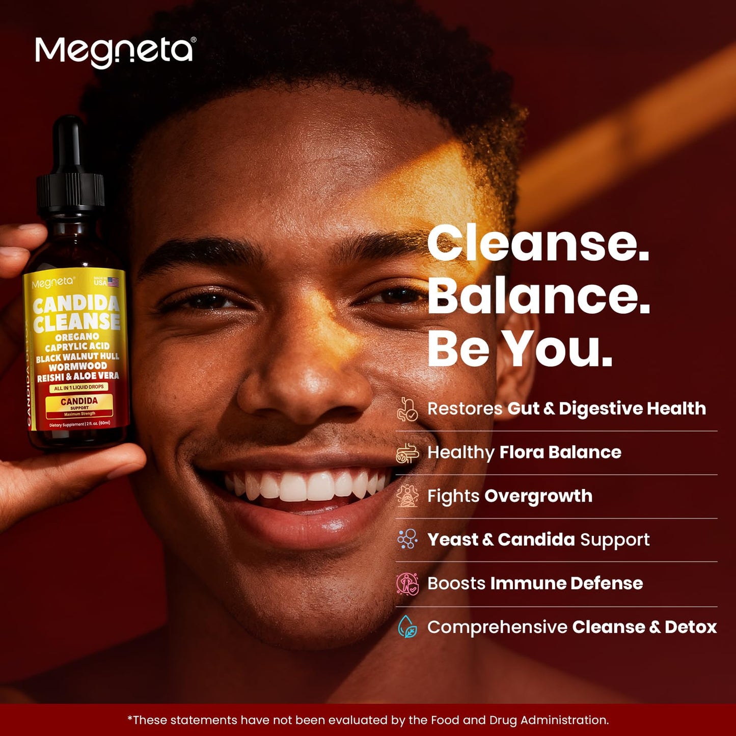 Candida Cleanse Detox with Triple-Targeting Technology, All-in-1 Synergy Formula with Caprylic Acid, Oregano, Black Walnut & Wormwood – Yeast Detox, Gut Health - dailyvitalstore