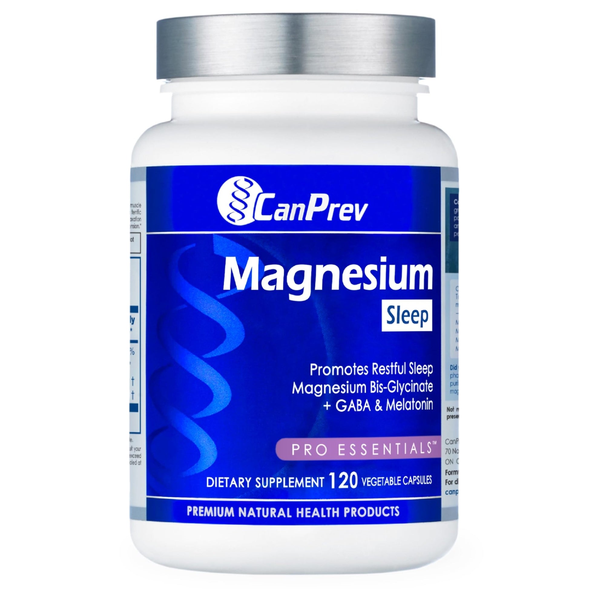 CanPrev Magnesium Bisglycinate Chelated + GABA & Melatonin, 120 Veg Caps, 120-Day Supply, Support Restful Night, Muscle Function, Promote Relaxation & Balanced Sleep-Wake Cycle, Vegan, No GMO & Gluten - dailyvitalstore