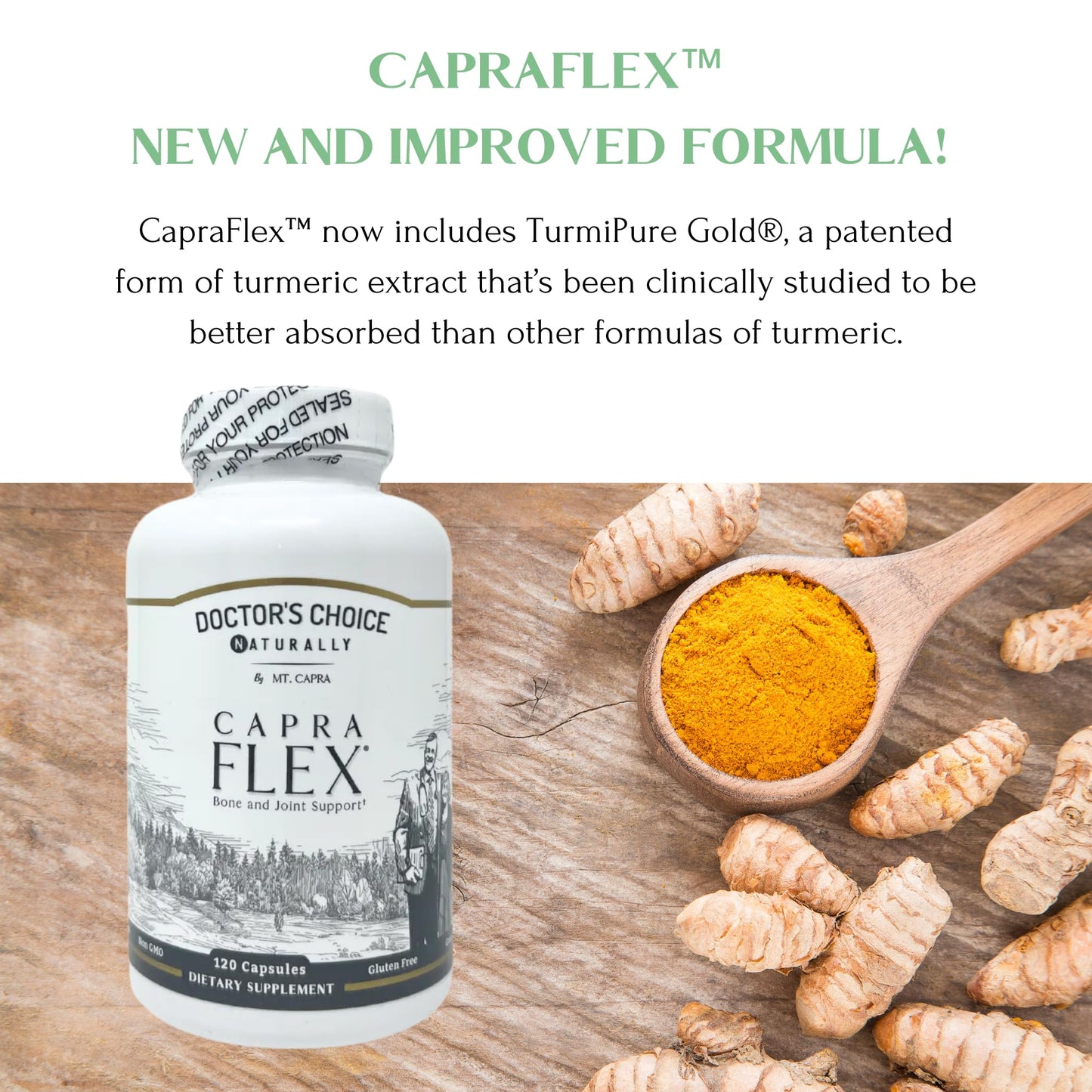 CapraFlex by Mt. Capra | Bone and Joint Support Supplement with Chicken Collagen, Hyaluronic Acid, Turmeric, and Herbs for Joint Vitality | 30 Servings - 120 Capsules - dailyvitalstore