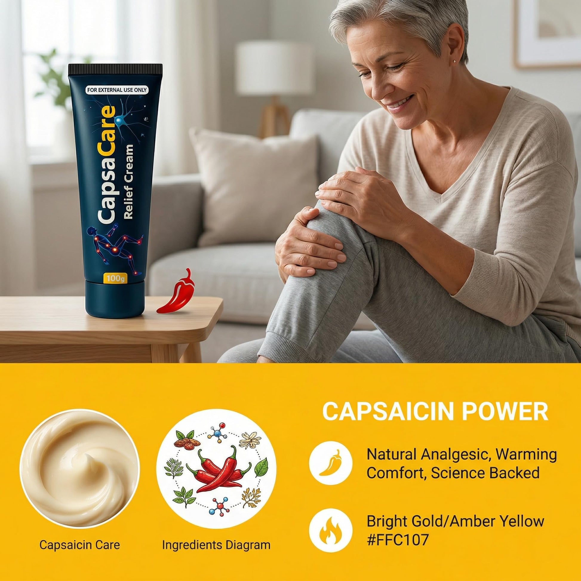 CapsaCare Neuropathy Relief Cream - with Capsaicin & Arnica, Menthol for Muscle & Joint Comfort, Fast Absorbing Formula for Feet, Hands, Legs, and Waist (2Pcs) - dailyvitalstore