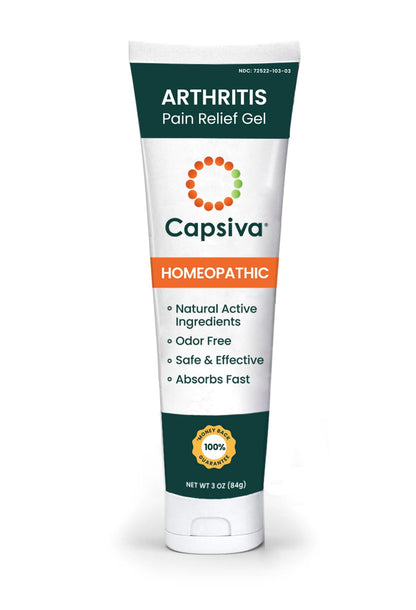 Capsiva Pain Relief Topical 3oz Tube, for Your Hands, Neck, Back, Joints, Non-Greasy, No Burn, Odor Free, Homeopathic Active Ingredients, Contains Capsaicin & Arnica, Absorbs Fast - dailyvitalstore