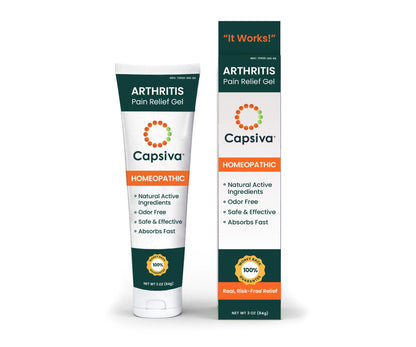 Capsiva Pain Relief Topical 3oz Tube, for Your Hands, Neck, Back, Joints, Non-Greasy, No Burn, Odor Free, Homeopathic Active Ingredients, Contains Capsaicin & Arnica, Absorbs Fast - dailyvitalstore