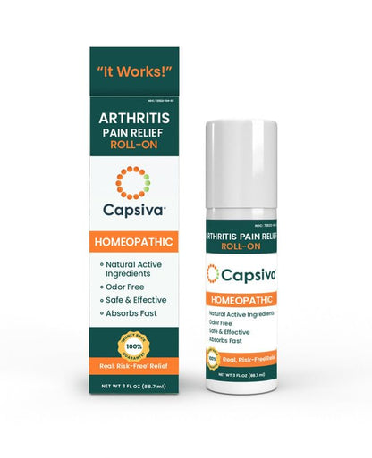 Capsiva Pain Relieving Gel, Absorbs Fast, Odor-Free, Safe for Prescription, No Known Side Effects (Gel Roll-On, 2 Pack, 3 Oz Each) - dailyvitalstore