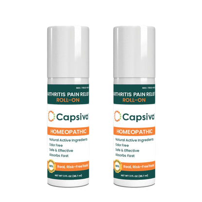 Capsiva Pain Relieving Gel, Absorbs Fast, Odor-Free, Safe for Prescription, No Known Side Effects (Gel Roll-On, 2 Pack, 3 Oz Each) - dailyvitalstore