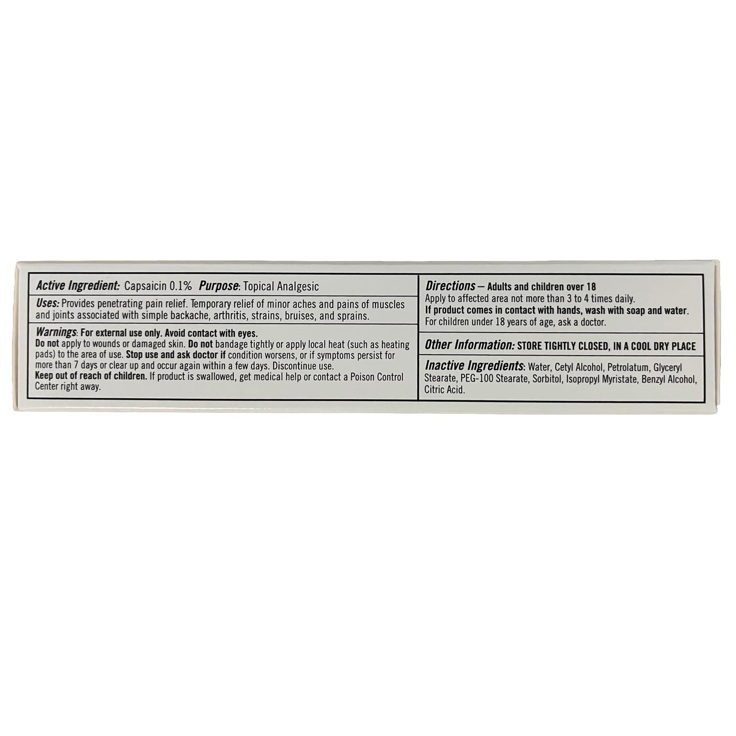 Capzix Cream for Pain Relief 2 OZ Capsaicin .1% High Potency/ Maximum Strength - dailyvitalstore