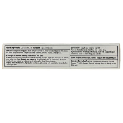 Capzix Cream for Pain Relief 2 OZ Capsaicin .1% High Potency/ Maximum Strength - dailyvitalstore