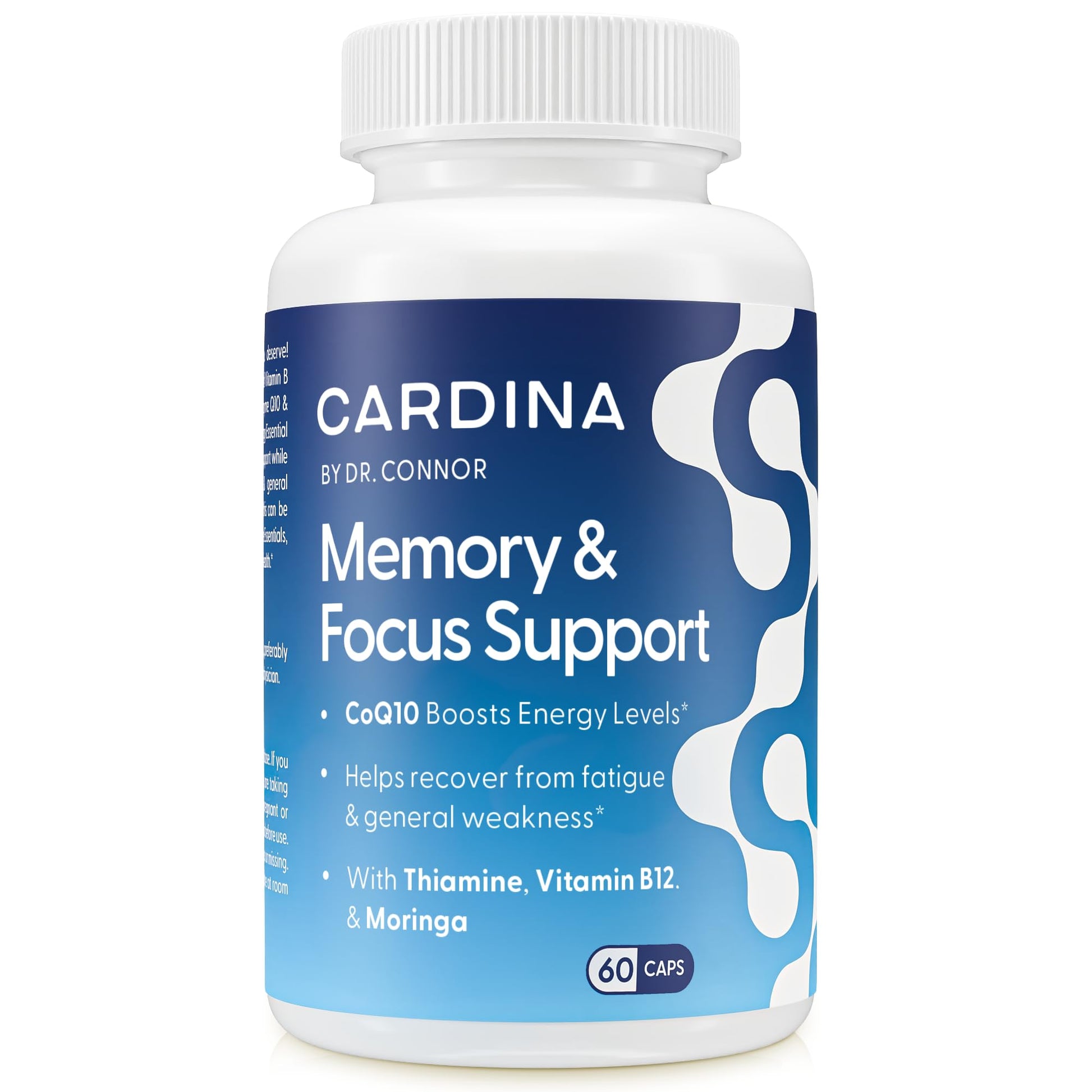 CARDINA B12 Vitamins for Women and Men - Brain Supplements for Memory and Focus with Thiamine B1 Supplement and COQ10 - Brain Memory Support - Non-GMO and Vegan B12 Supplement, 60 Ct - dailyvitalstore