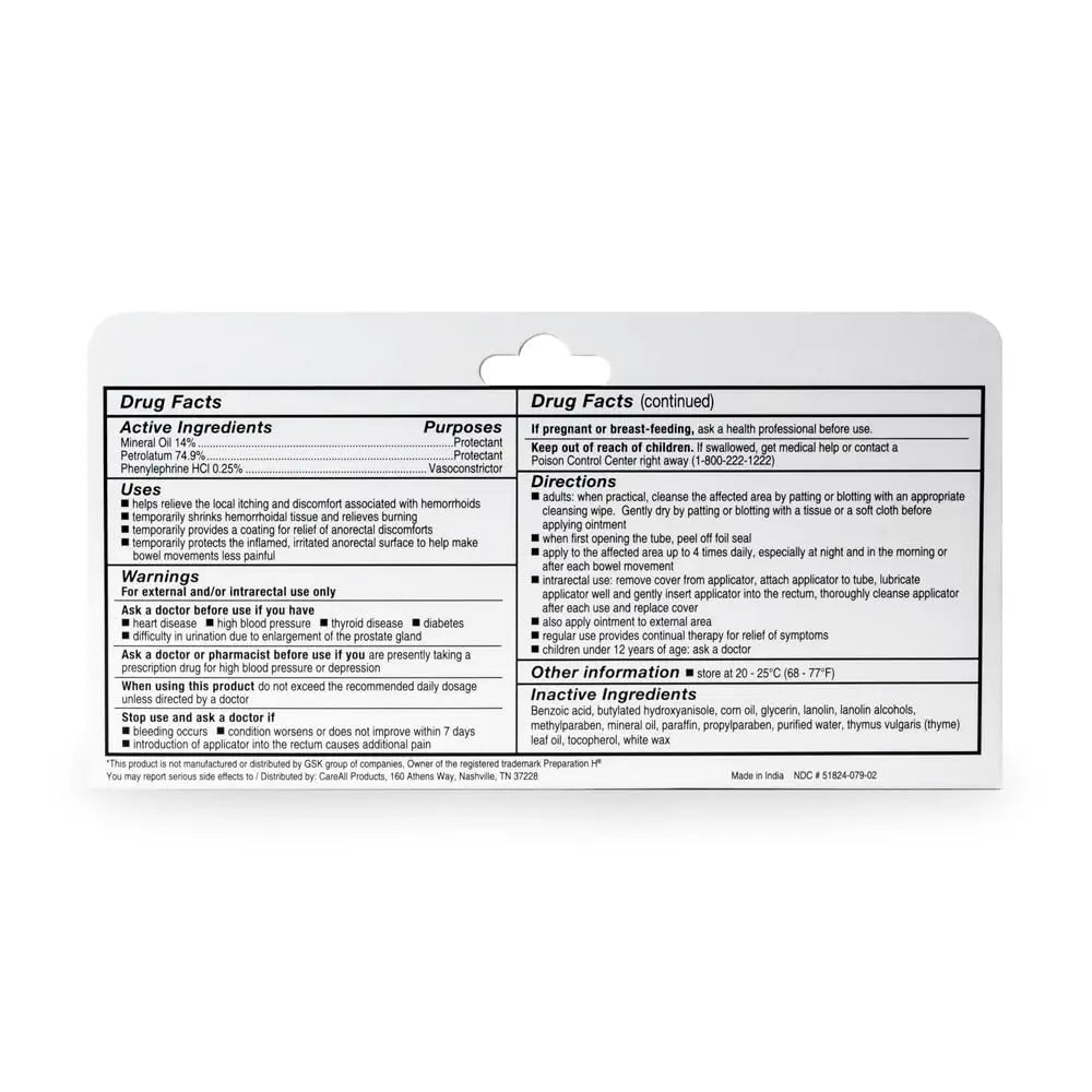 CareAll Hemorrhoidal Ointment 2.0 oz with Applicator (3 Pack). Helps Relieve Burning, Itching, and Discomfort Associated with Inflamed Hemorrhoidal Tissues. Dye, Phthalate, and Fragrance Free - dailyvitalstore
