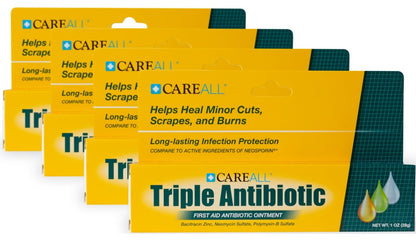 CareAll Triple Antibiotic Ointment 1.0 oz (4 Pack), First Aid Ointment for Minor Scrapes, Cuts, and Burns to Help Prevent Infection, Compare to The Active Ingredients of The Leading Brand - dailyvitalstore