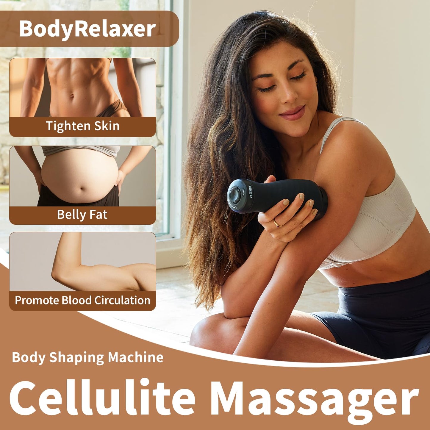 CAREKING Massage Gun Deep Tissue for Women, Vibration Therapy for Muscle Recovery Pain Relief Cellulite Massager for Leg Thigh Abdomen Neck Shoulder Lymphatic Drainage Massager Body Sculpting Machine - dailyvitalstore