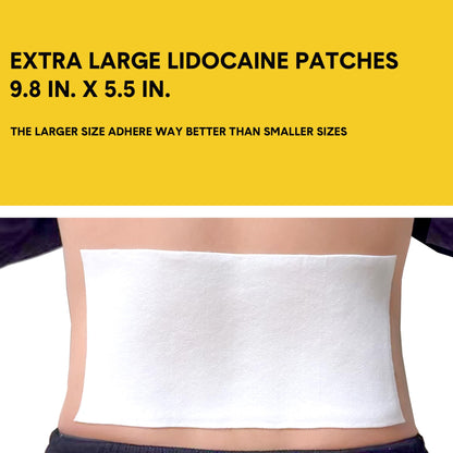 CARELAND 4% Extra Large Lidocaine Patches Maximum Strength Pain Relief Patch XL for Back & Shoulder,Back Pain Relief Products Patches & Flexible Fabric Numbs Away Pain, 6 Ct. - dailyvitalstore