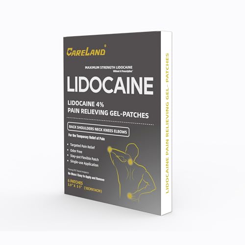 CARELAND Lidocaine Gel Patch, 18 Count Maximum Strength Pain Patches for Muscle Relief in Neck Knee Back and Shoulders Unscented Numbing Patch for Soothing Nerves, Joints - dailyvitalstore