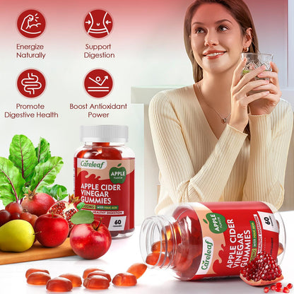 careleaf Apple Cider Vinegar Gummies, Metabolism Gummy with 1000mg AVC & Vitamin B6 Vitamin B12, ACV Gummies for Metabolism, - dailyvitalstore