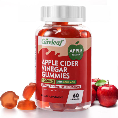 careleaf Apple Cider Vinegar Gummies, Metabolism Gummy with 1000mg AVC & Vitamin B6 Vitamin B12, ACV Gummies for Metabolism, - dailyvitalstore