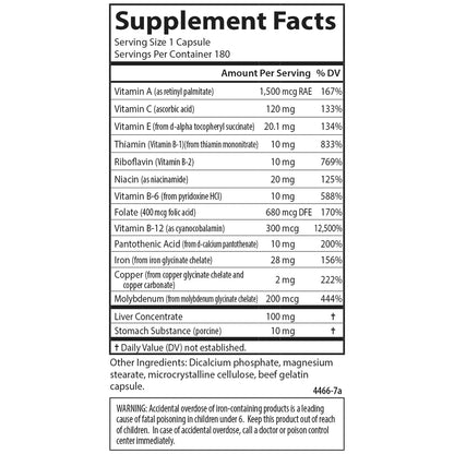 Carlson - Blood Nutrients, 28 mg Iron, Blood Development, Iron Absorption & Optimal Wellness, 40 Capsules - dailyvitalstore