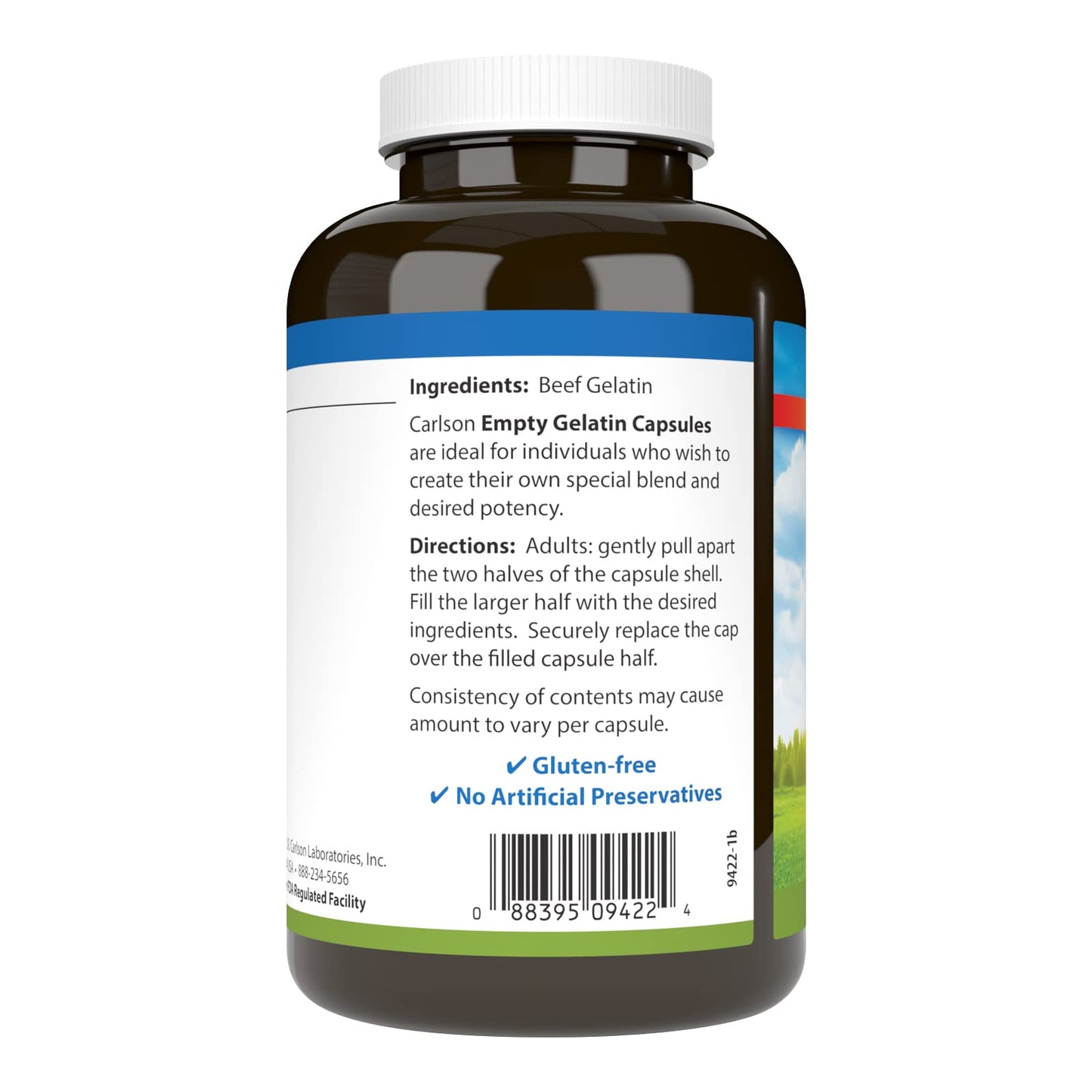 Carlson - Empty Gelatin 00 Capsules, Easy to Separate & Fill, 150 capsules - dailyvitalstore
