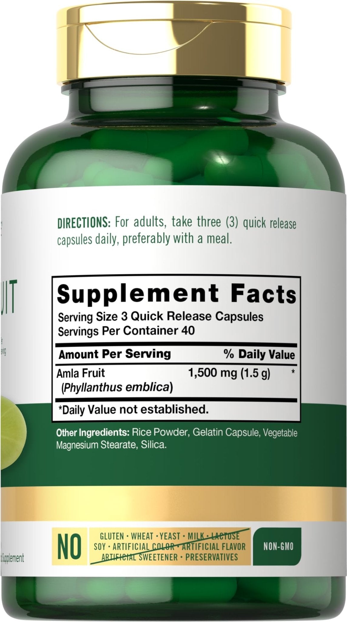 Carlyle Amla Capsules 1500mg | 120 Count | Amalaki Fruit | Herbal Extract Supplement | Non-GMO and Gluten Free - dailyvitalstore