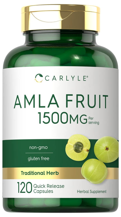Carlyle Amla Capsules 1500mg | 120 Count | Amalaki Fruit | Herbal Extract Supplement | Non-GMO and Gluten Free - dailyvitalstore
