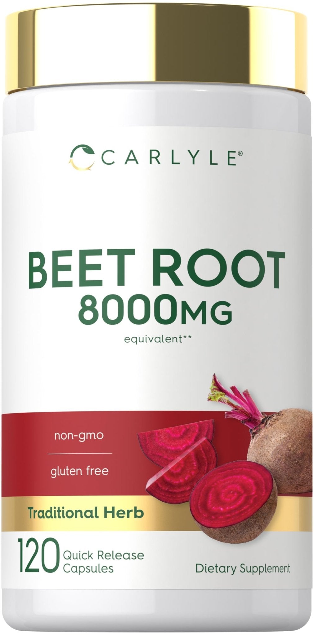 Carlyle Beet Root Capsules | 120 Count | Quick Release Capsules | Non-GMO and Gluten Free Supplement - dailyvitalstore
