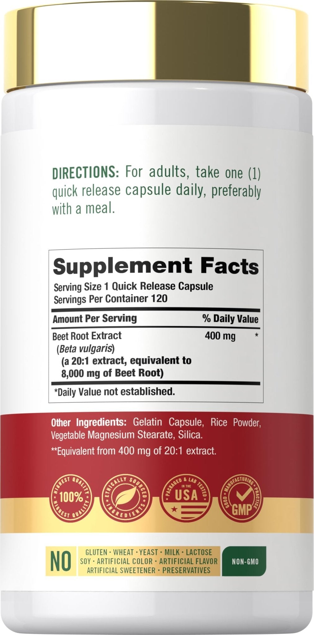 Carlyle Beet Root Capsules | 120 Count | Quick Release Capsules | Non-GMO and Gluten Free Supplement - dailyvitalstore