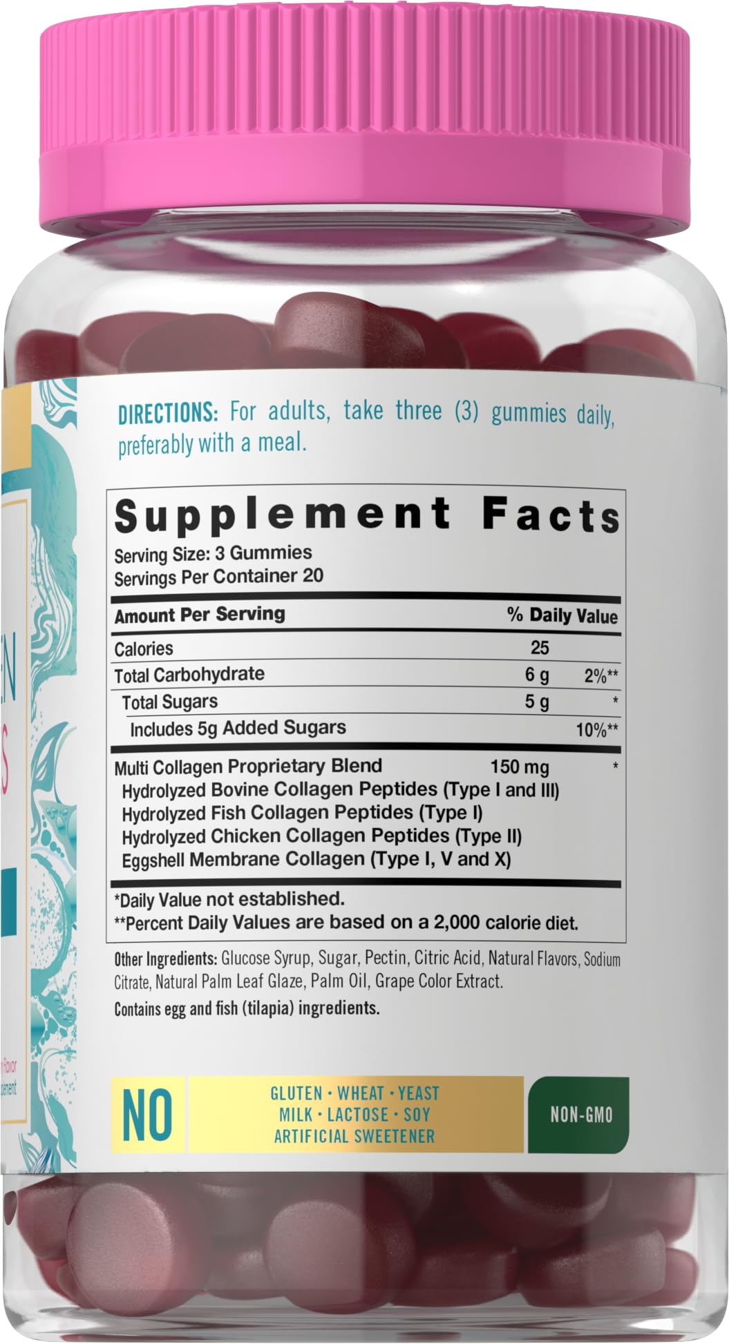 Carlyle Collagen Peptides Gummies | 60 Count | Multi Collagen Complex | Beauty Formula Supplement | Mixed Berry Flavor | Non-GMO, Gluten Free - dailyvitalstore