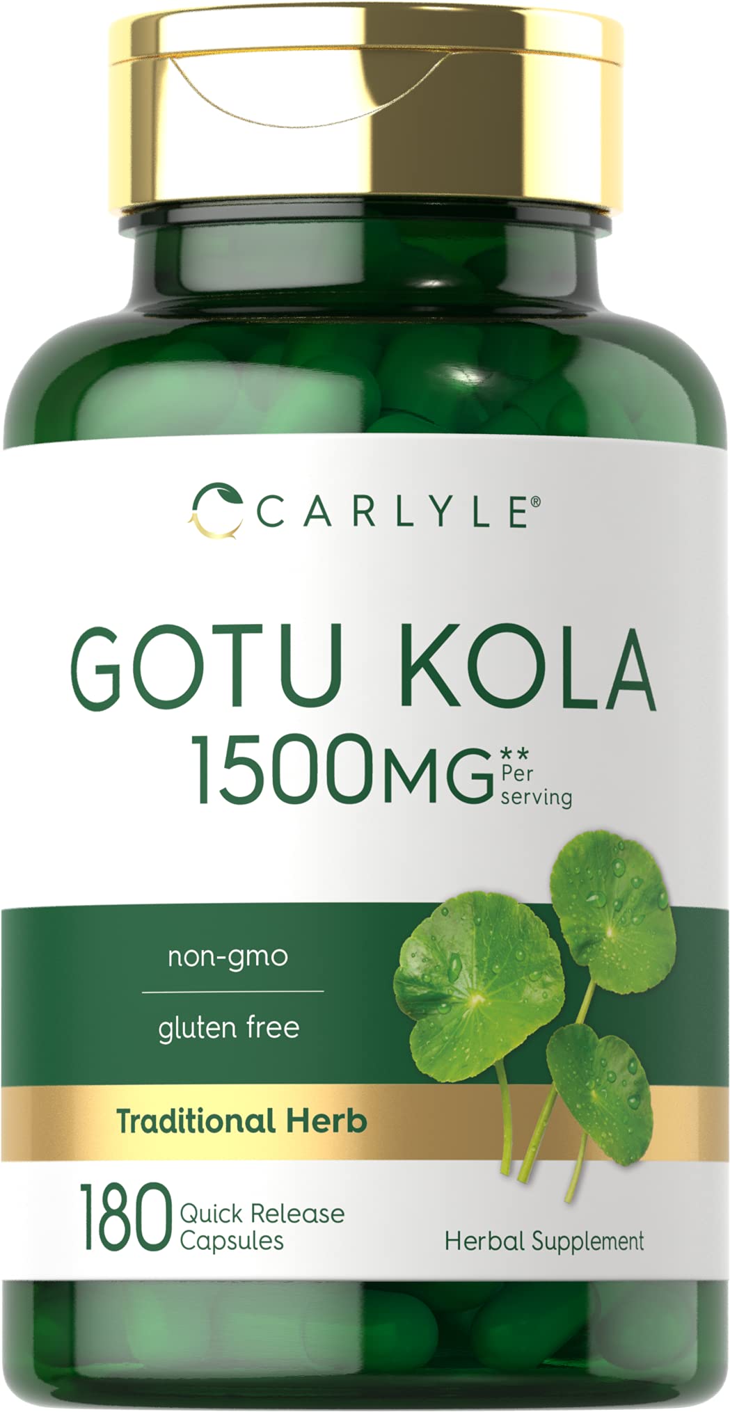 Carlyle Gotu Kola Capsules | 180 Count | Non-GMO, Gluten Free | Traditional Herb Extract - dailyvitalstore