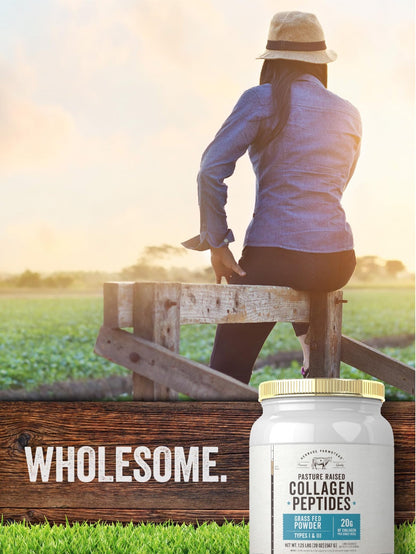 Carlyle Grass Fed Collagen Peptides Powder 20oz | Unflavored | Pasture Raised | Types I & III | 20g of Collagen Per Daily Dose | Non-GMO, Gluten Free | by Herbage Farmstead - dailyvitalstore