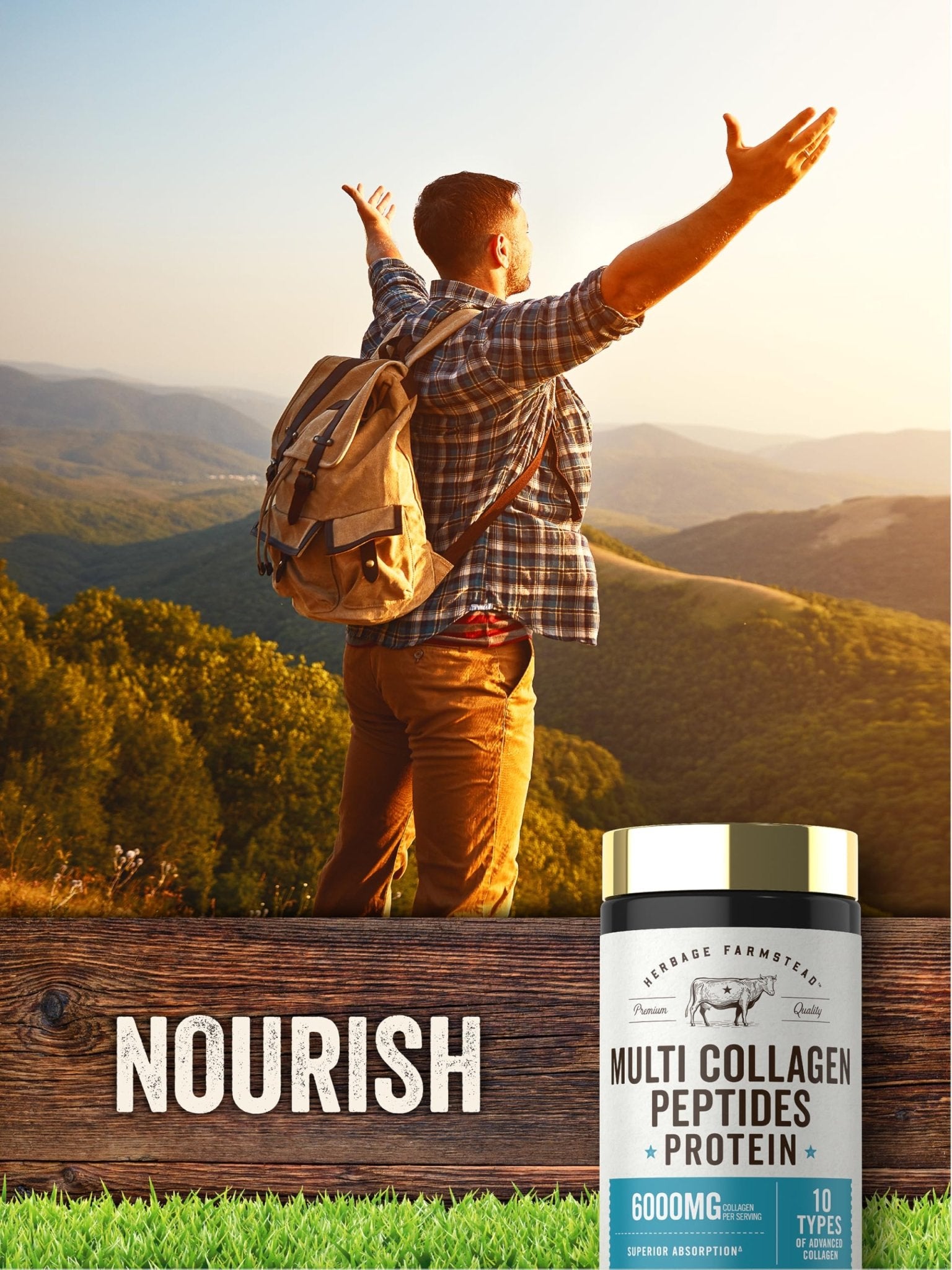 Carlyle Multi Collagen Peptides 6000mg | 120 Caplets | 10 Types of Advanced Collagen with Protein | Non-GMO, Gluten Free Supplement | by Herbage Farmstead - dailyvitalstore