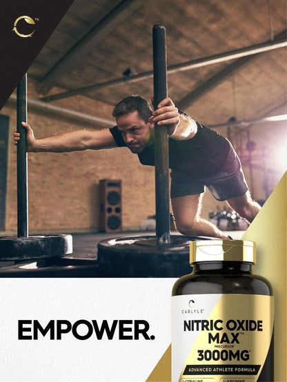 Carlyle Nitric Oxide Supplement 3000mg | 120 Capsules | with L-Arginine & L-Citrulline | for Men & Women | Pre & Post Workout | Non-GMO, Gluten Free - dailyvitalstore
