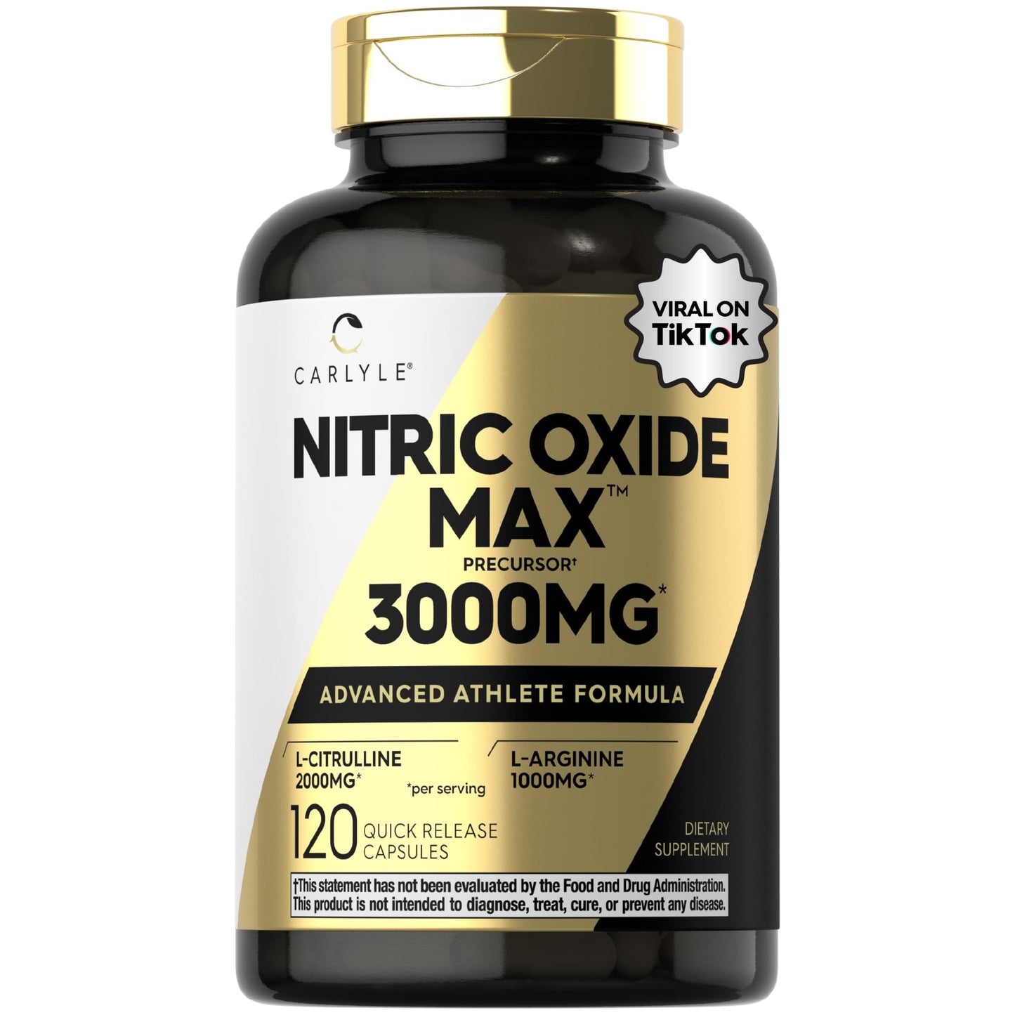 Carlyle Nitric Oxide Supplement 3000mg | 120 Capsules | with L-Arginine & L-Citrulline | for Men & Women | Pre & Post Workout | Non-GMO, Gluten Free - dailyvitalstore