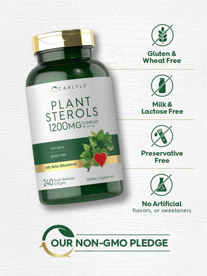 Carlyle Plant Sterols Supplement 1200 mg | 240 Softgels | with Beta Sitosterol | Non-GMO & Gluten Free - dailyvitalstore