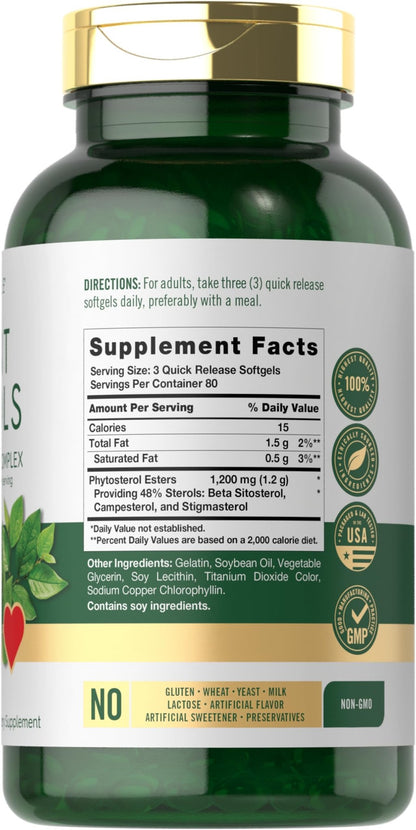Carlyle Plant Sterols Supplement 1200 mg | 240 Softgels | with Beta Sitosterol | Non-GMO & Gluten Free - dailyvitalstore