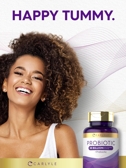 Carlyle Probiotics with Prebiotics | 120 Capsules | 50 Billion Active Organisms | Non-GMO & Gluten Free Supplement - dailyvitalstore