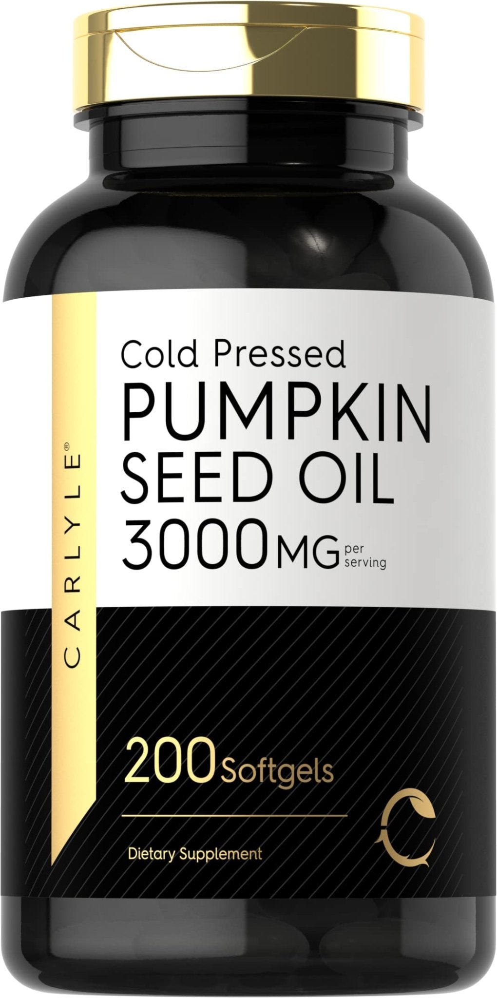 Carlyle Pumpkin Seed Oil Capsules | 3000mg | 200 Softgels | Essential Fatty Acids | Cold Pressed Dietary Supplement | Non-GMO and Gluten Free Formula - dailyvitalstore