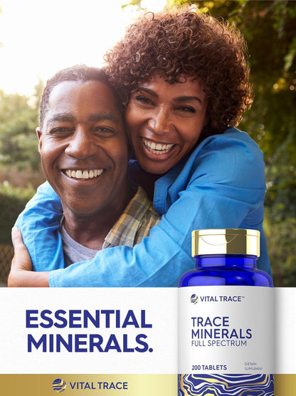 Carlyle Trace Minerals | 200 Tablets | Full Spectrum Supplement | Non-GMO & Gluten Free Complex | by Vital Trace - dailyvitalstore