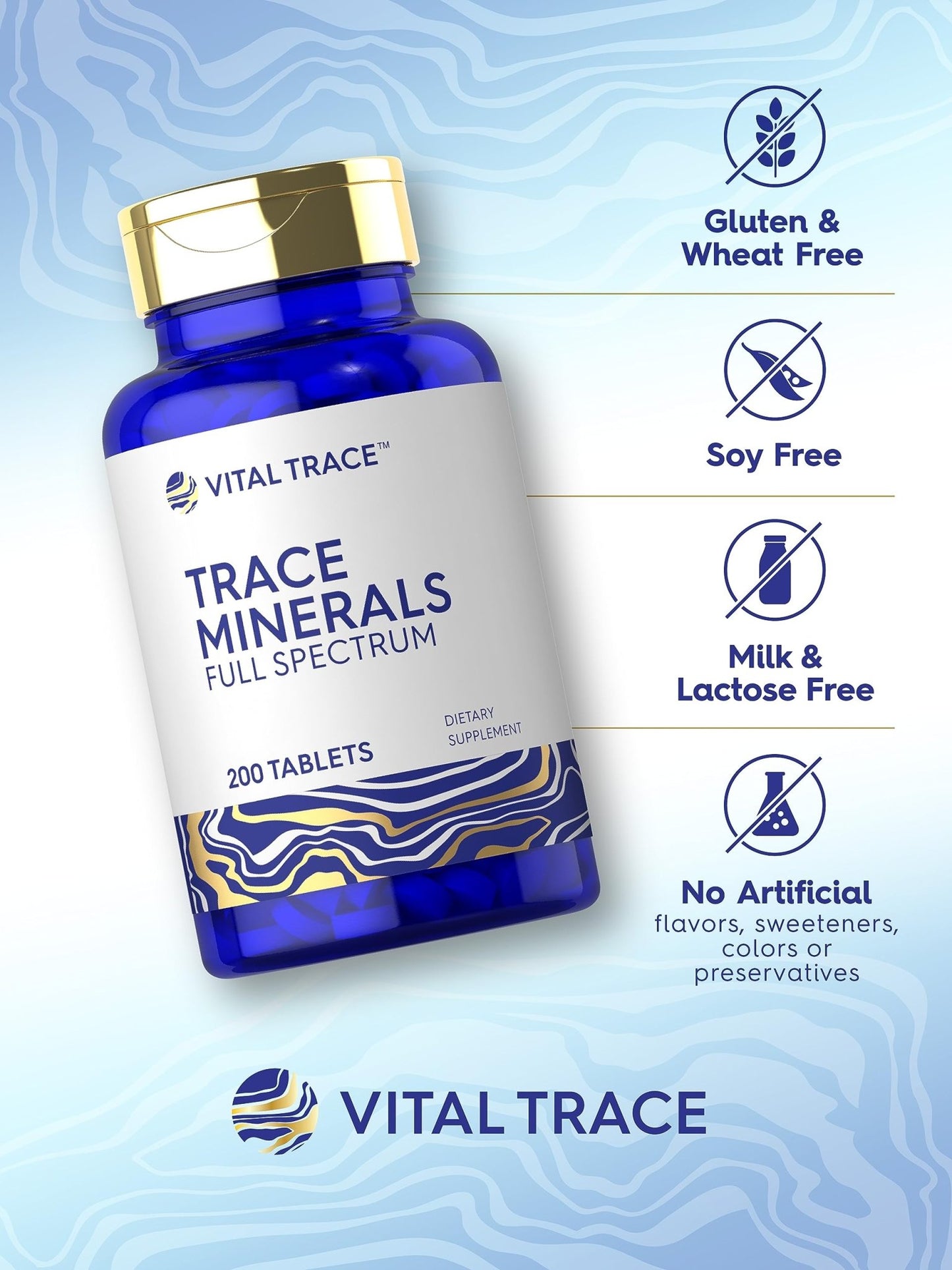 Carlyle Trace Minerals | 200 Tablets | Full Spectrum Supplement | Non-GMO & Gluten Free Complex | by Vital Trace - dailyvitalstore