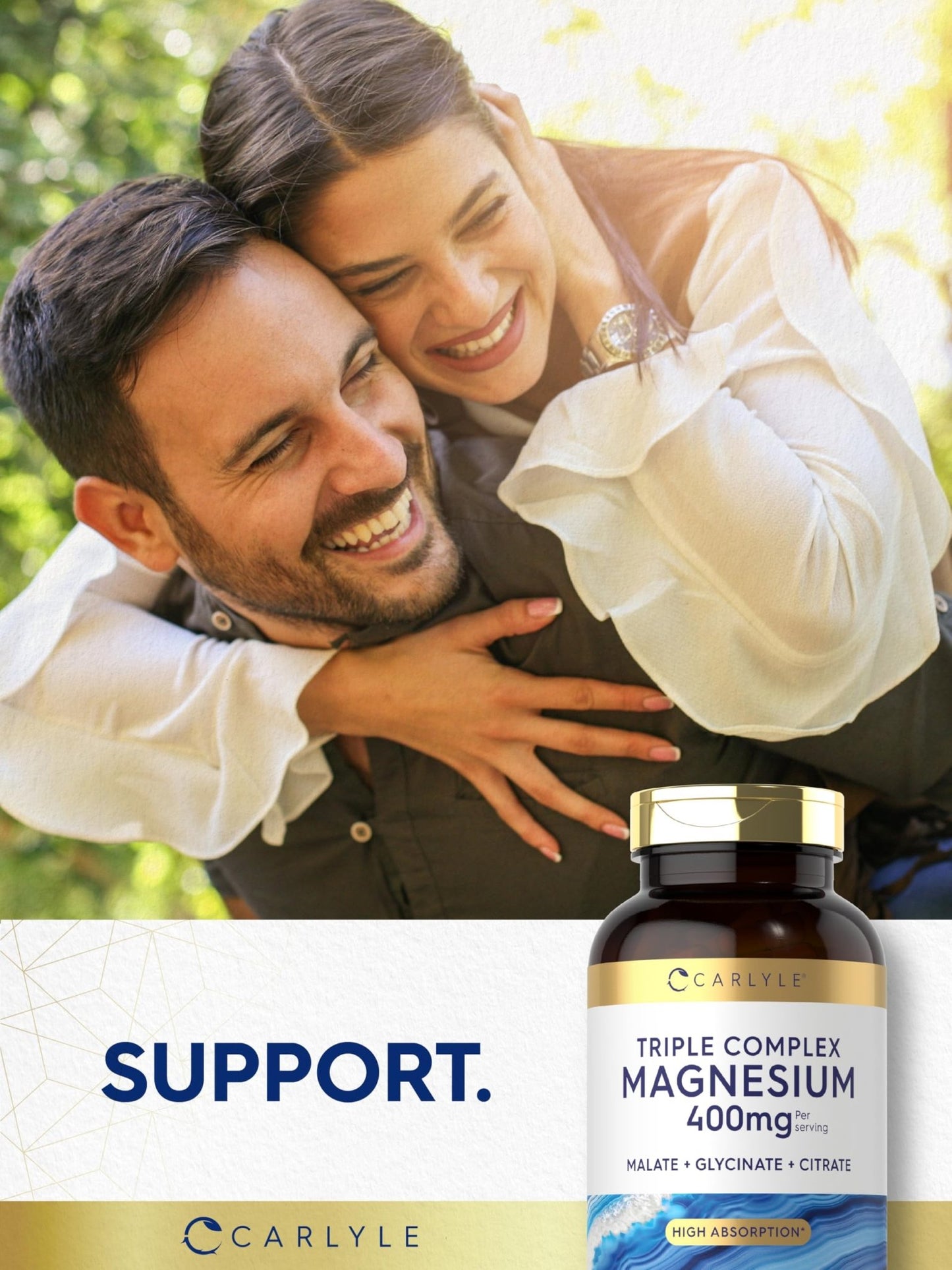 Carlyle Triple Magnesium Complex | 400 mg | 240 Capsules | Magnesium Malate, Glycinate & Citrate | Vegetarian, Non-GMO, and Gluten Free Supplement - dailyvitalstore