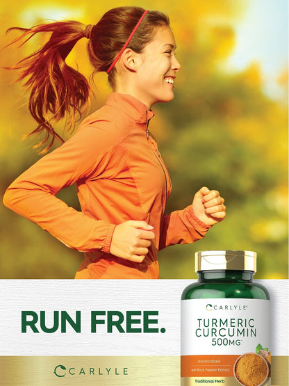 Carlyle Turmeric Curcumin Supplement | 180 Capsules | with Black Pepper Extract | Non-GMO & Gluten Free - dailyvitalstore