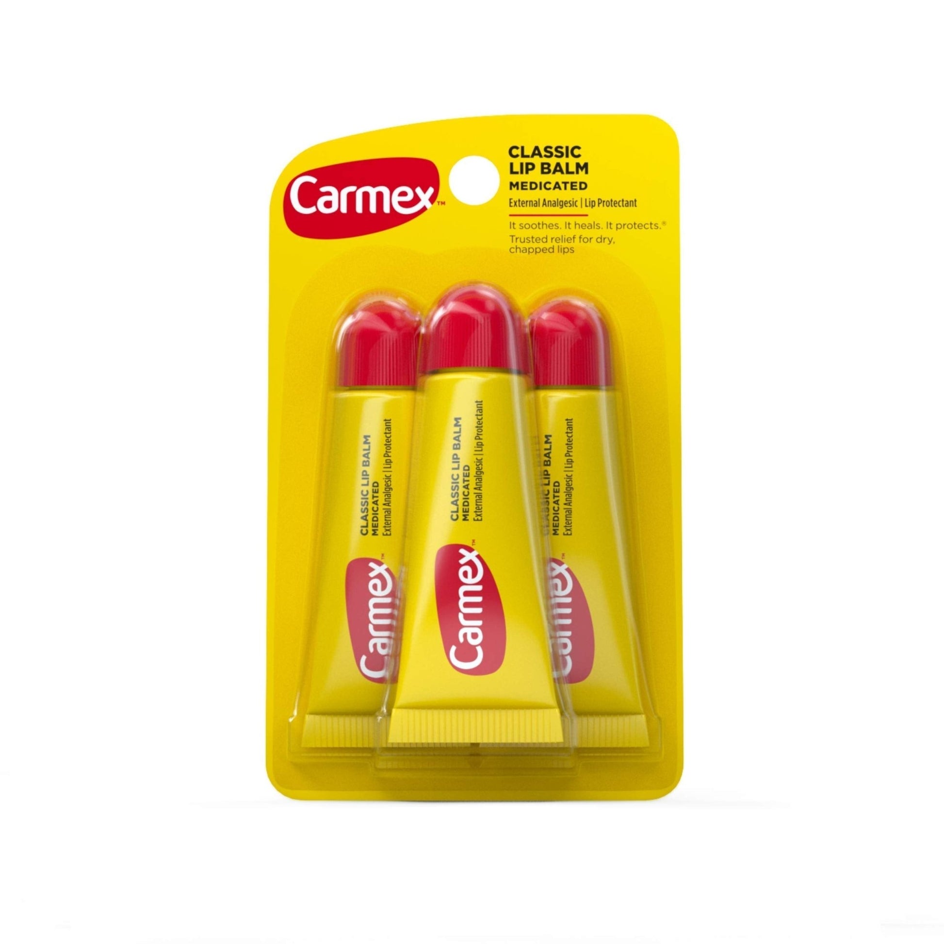 Carmex Original Flavor Moisturizing Lip Balm Tube Value Pack,0.35 Ounce (3 Count) - dailyvitalstore