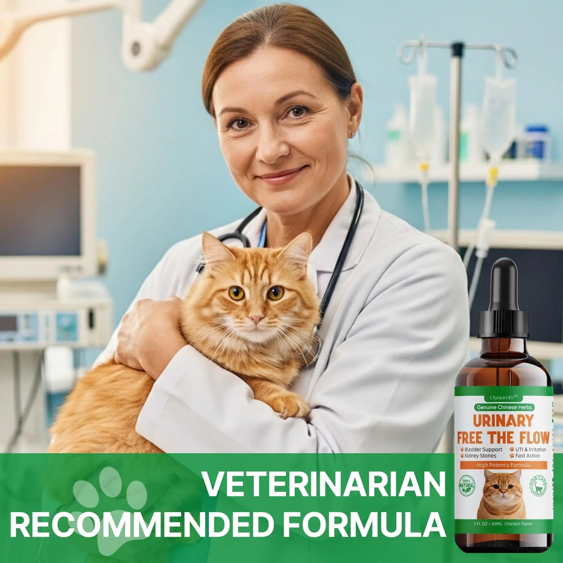 Cat Bladder Remedy for Stones & Crystals, Kidney StonesDissolver forCat- Urinary Free The Flow - Cat Urinary Tract Infection Treatment for Stones, Herbal CatUTI Remedy for Stone Relief & Prevention - dailyvitalstore