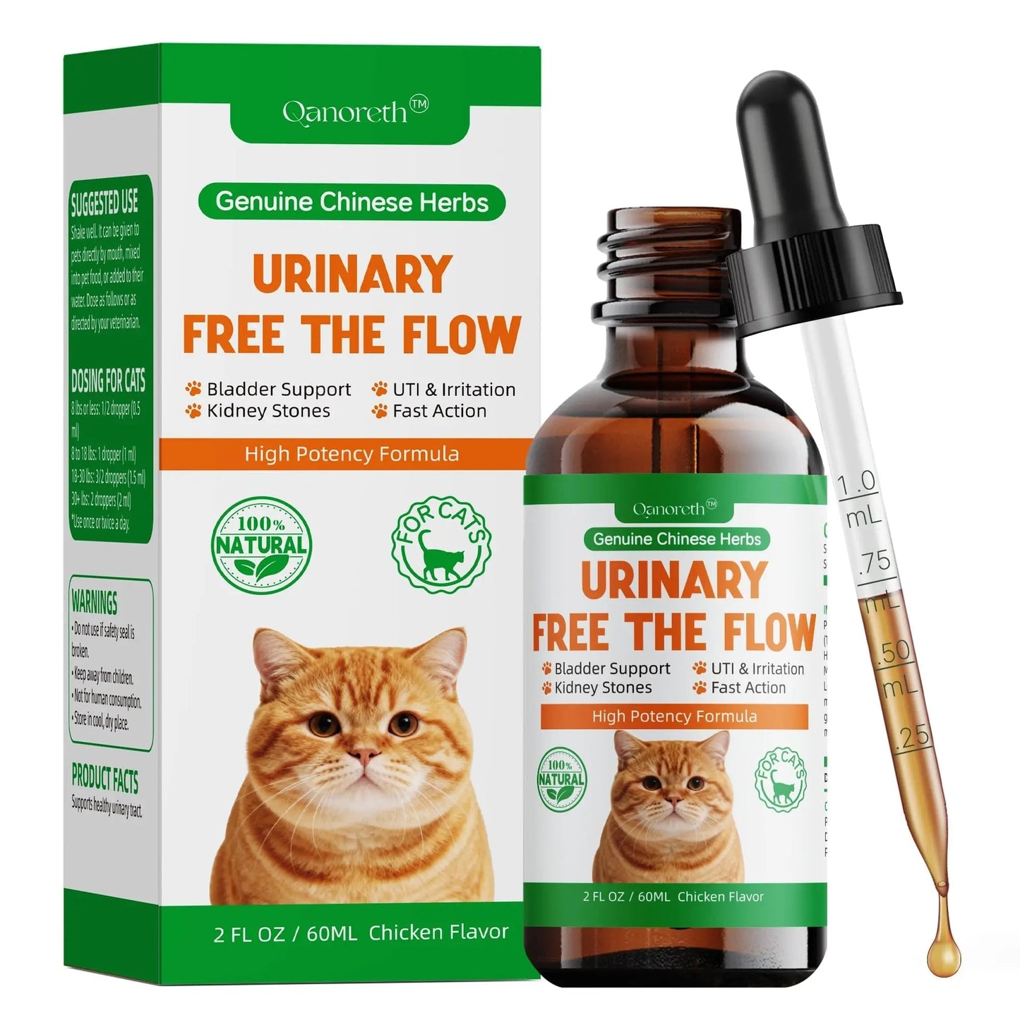 Cat Bladder Remedy for Stones & Crystals, Kidney StonesDissolver forCat- Urinary Free The Flow - Cat Urinary Tract Infection Treatment for Stones, Herbal CatUTI Remedy for Stone Relief & Prevention - dailyvitalstore