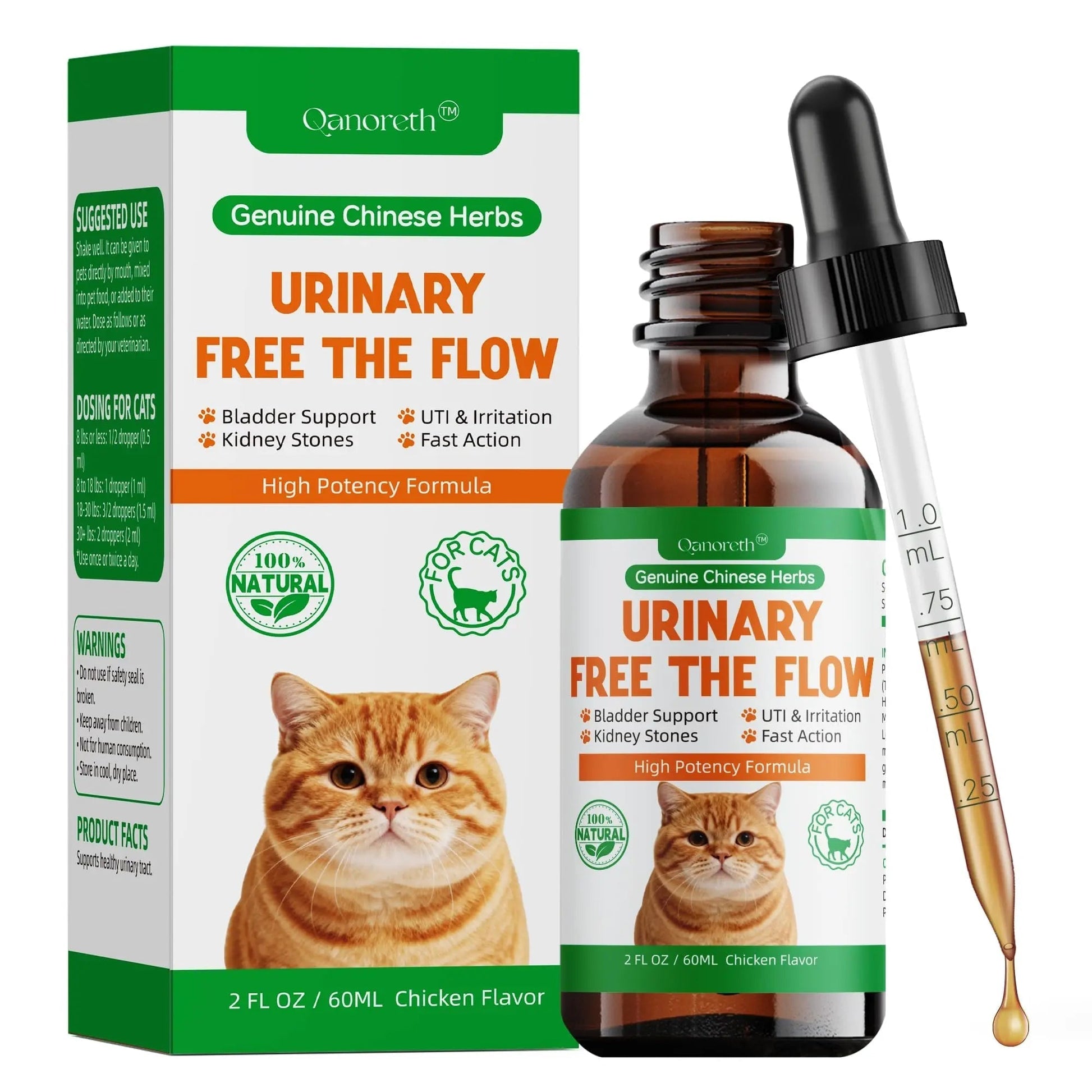 Cat Bladder Remedy for Stones & Crystals, Kidney StonesDissolver forCat- Urinary Free The Flow - Cat Urinary Tract Infection Treatment for Stones, Herbal CatUTI Remedy for Stone Relief & Prevention - dailyvitalstore