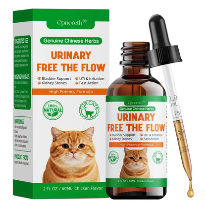 Cat Bladder Remedy for Stones & Crystals, Kidney StonesDissolver forCat- Urinary Free The Flow - Cat Urinary Tract Infection Treatment for Stones, Herbal CatUTI Remedy for Stone Relief & Prevention - dailyvitalstore