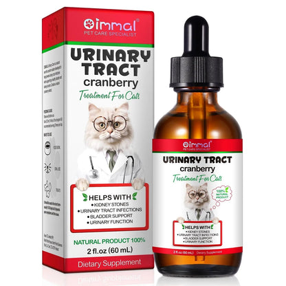 Cat Urinary Tract Infection Treatment, Cat UTI Treatment Drops Supports Bladder, Kidney Stone, Cranberry Kidney Bladder Support Supplement, Chicken Flavor, 60ml - dailyvitalstore