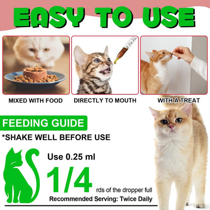 Cat Urinary Tract Infection Treatment, Cat UTI Treatment Drops Supports Bladder, Kidney Stone, Cranberry Kidney Bladder Support Supplement, Chicken Flavor, 60ml - dailyvitalstore
